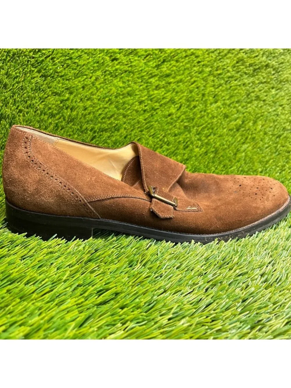 Bally Wales Mens Size 11 Brown Casual Classic Buckle Monk Strap Oxford Shoes